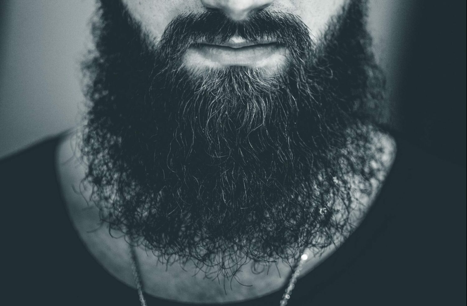 black white beard man